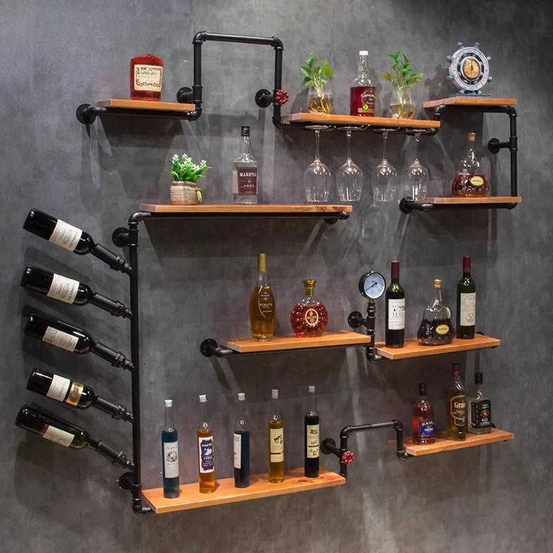 Loft retro industrial wind wall decoration wrought iron water pipe rack household wall-mounted red wine rack creative wine
Loft retro industrial wind wall decoration wrought iron water pipe rack household wall-mounted red wine rack creative wine