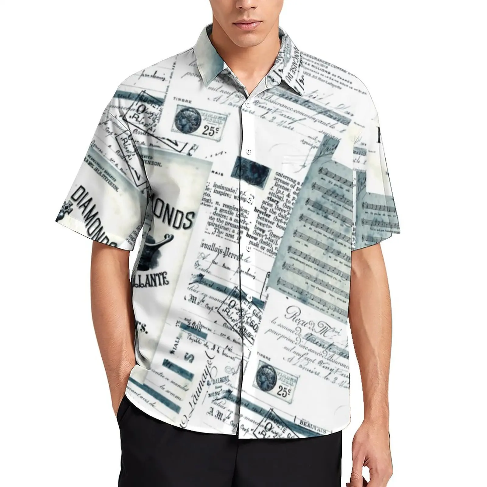 Newspaper Artwork Casual Shirts Vintage Black White Beach Shirt Hawaiian Short Sleeve Y2K Blouses Mens Print Clothing Plus Size
Newspaper Artwork Casual Shirts Vintage Black White Beach Shirt Hawaiian Short Sleeve Y2K Blouses Mens Print Clothing Plus Size