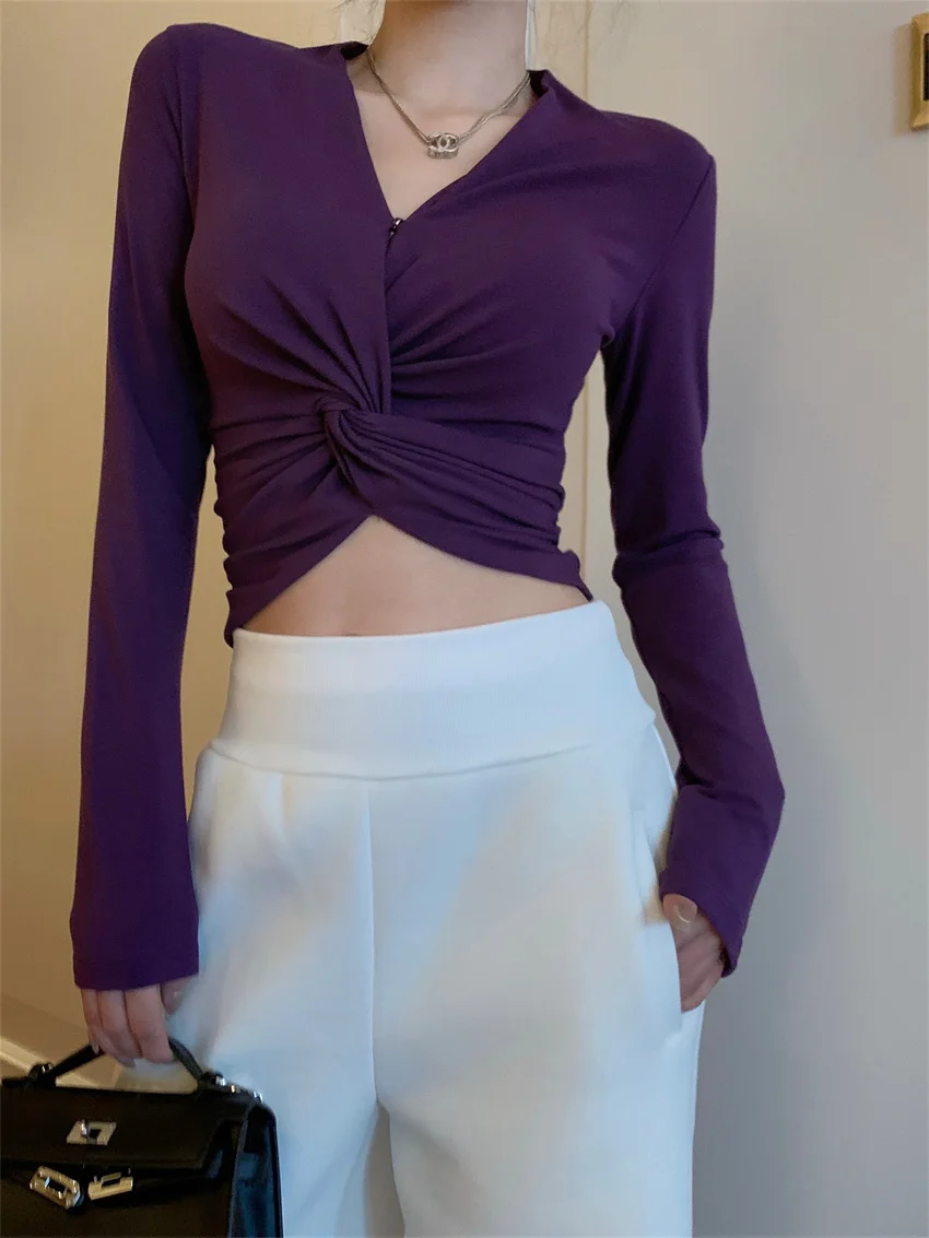 PLAMTEE Sexy Slim Tees V-Neck Women Party New Spring Daily 2025 Solid Full Sleeve Casual Elegant Mujer Office Lady T-Shirts
PLAMTEE Sexy Slim Tees V-Neck Women Party New Spring Daily 2025 Solid Full Sleeve Casual Elegant Mujer Office Lady T-Shirts