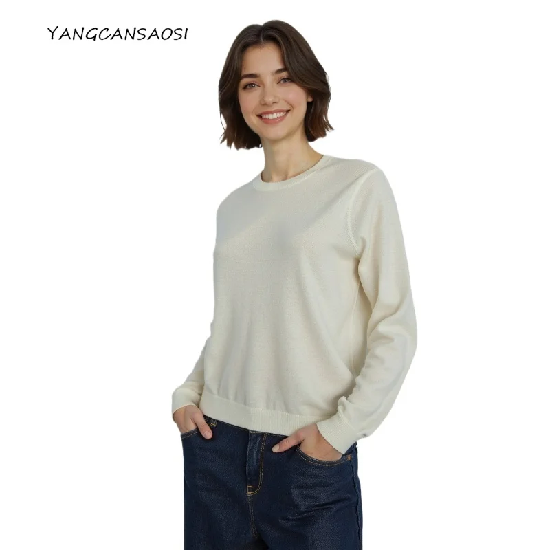 2025 женская мода, осень/зима, новинка, 100% шерсть, пригородная толстовка с круглым вырезом, свободный универсальный теплый приятный для кожи вязаный свитер
2025 женская мода, осень/зима, новинка, 100% шерсть, пригородная толстовка с круглым вырезом, свободный универсальный теплый приятный для кожи вязаный свитер