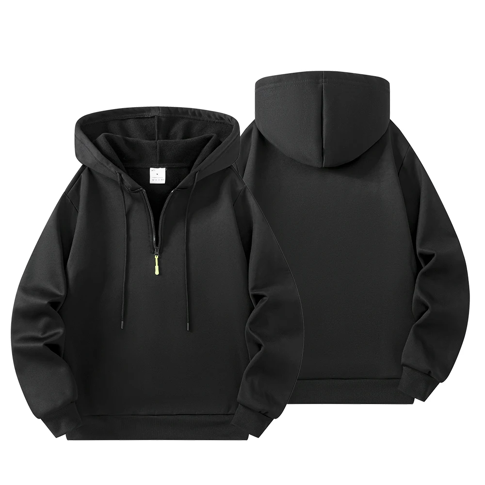 Мужская черная спортивная толстовка на молнии, подходящая для ношения, путешествий и повседневных однотонных весенне-осенних топов с полуоткрытым капюшоном
Мужская черная спортивная толстовка на молнии, подходящая для ношения, путешествий и повседневных однотонных весенне-осенних топов с полуоткрытым капюшоном