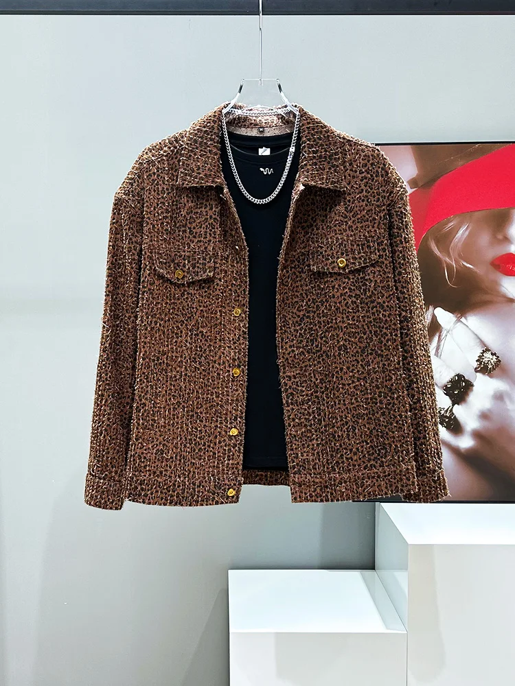 Loose Fit Leopard Print Denim Jaet New Arrival Men's Street Sle Outerwear Spring Season Youth Faion Long Sve Coat
Loose Fit Leopard Print Denim Jaet New Arrival Men's Street Sle Outerwear Spring Season Youth Faion Long Sve Coat