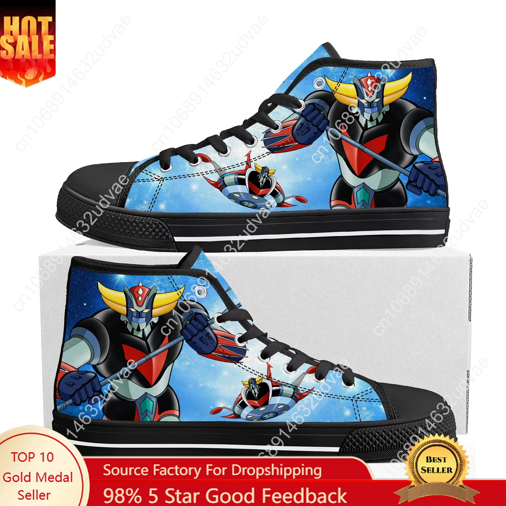 UFO Robot Grendizer High Top Shoes Men Women Teenager Sneakers Canvas High Quality Sneaker Custom Made Couple Shoe Black Sole
UFO Robot Grendizer High Top Shoes Men Women Teenager Sneakers Canvas High Quality Sneaker Custom Made Couple Shoe Black Sole