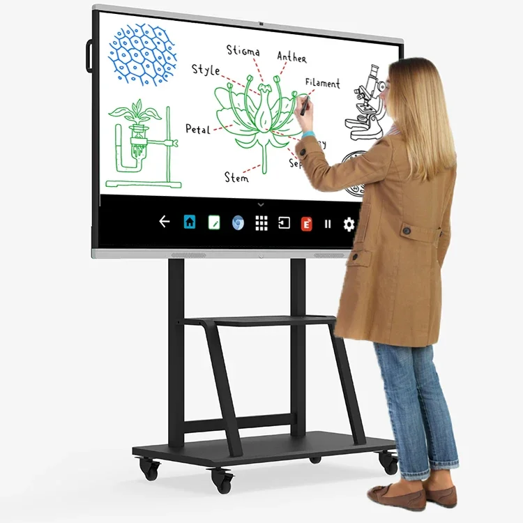 OEM ODM 86 Inch Android 11.0 8G Ram+128G Interactive Whiteboard Dual System Smart Interactive Flat Panel For Classroom