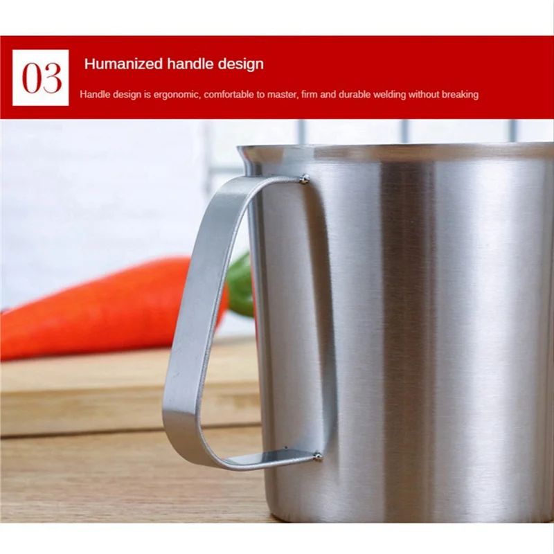 ABXF-2X Stainless Steel Measuring Cup With Handle And Pour Lip, Metal Pitcher With Oz And ML Marking, 16OZ/500ML, Pitcher
ABXF-2X Stainless Steel Measuring Cup With Handle And Pour Lip, Metal Pitcher With Oz And ML Marking, 16OZ/500ML, Pitcher