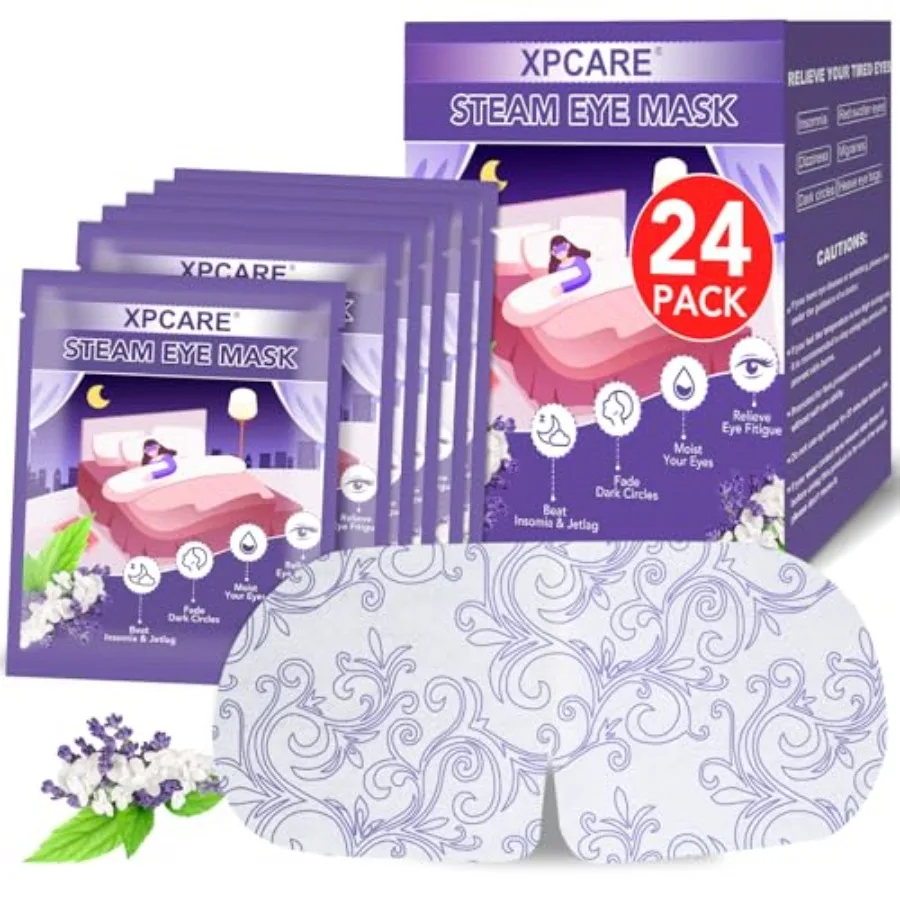 XPCARE 24 Pack Steam Eye Masks for Dry Eyes, Self Heated Steam Warm Eye Mask, Disposable Heated Eye Mask for Dark Circles, Puff
XPCARE 24 Pack Steam Eye Masks for Dry Eyes, Self Heated Steam Warm Eye Mask, Disposable Heated Eye Mask for Dark Circles, Puff