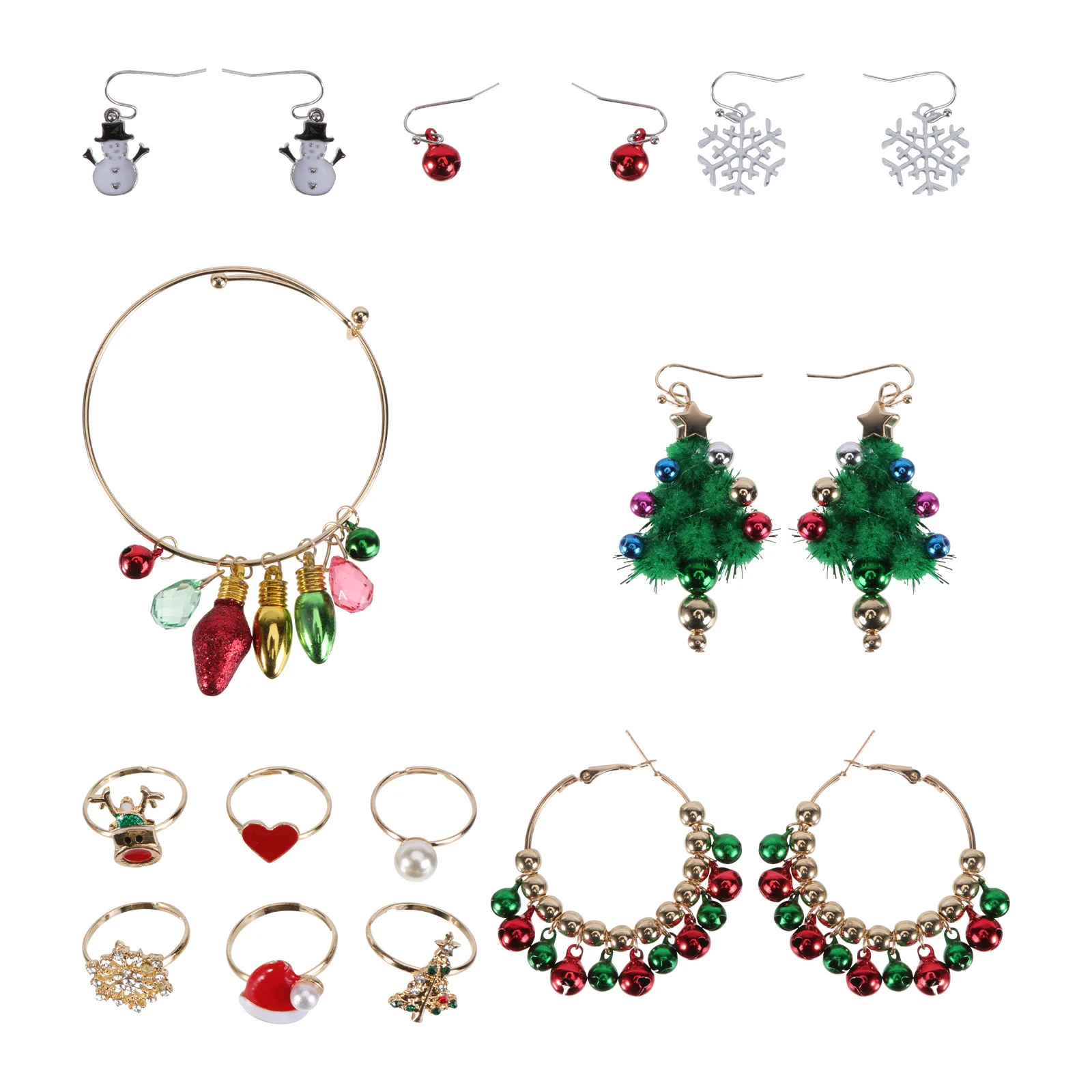 5Sets Christmas Tree Earrings Rings Bracelets Elegant Xmas Jewelry Christmas Gift for Women Girlfriend Wife Friends
5Sets Christmas Tree Earrings Rings Bracelets Elegant Xmas Jewelry Christmas Gift for Women Girlfriend Wife Friends