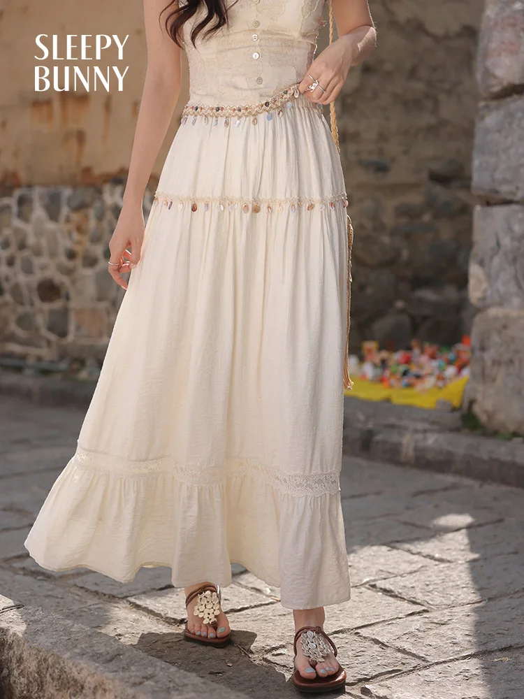 Sleepy Rabbit Lace A-Line Skirt Women's Slim Fit High Waist White Spring Season Casual Style Pure Color Travel Friendly
Sleepy Rabbit Lace A-Line Skirt Women's Slim Fit High Waist White Spring Season Casual Style Pure Color Travel Friendly