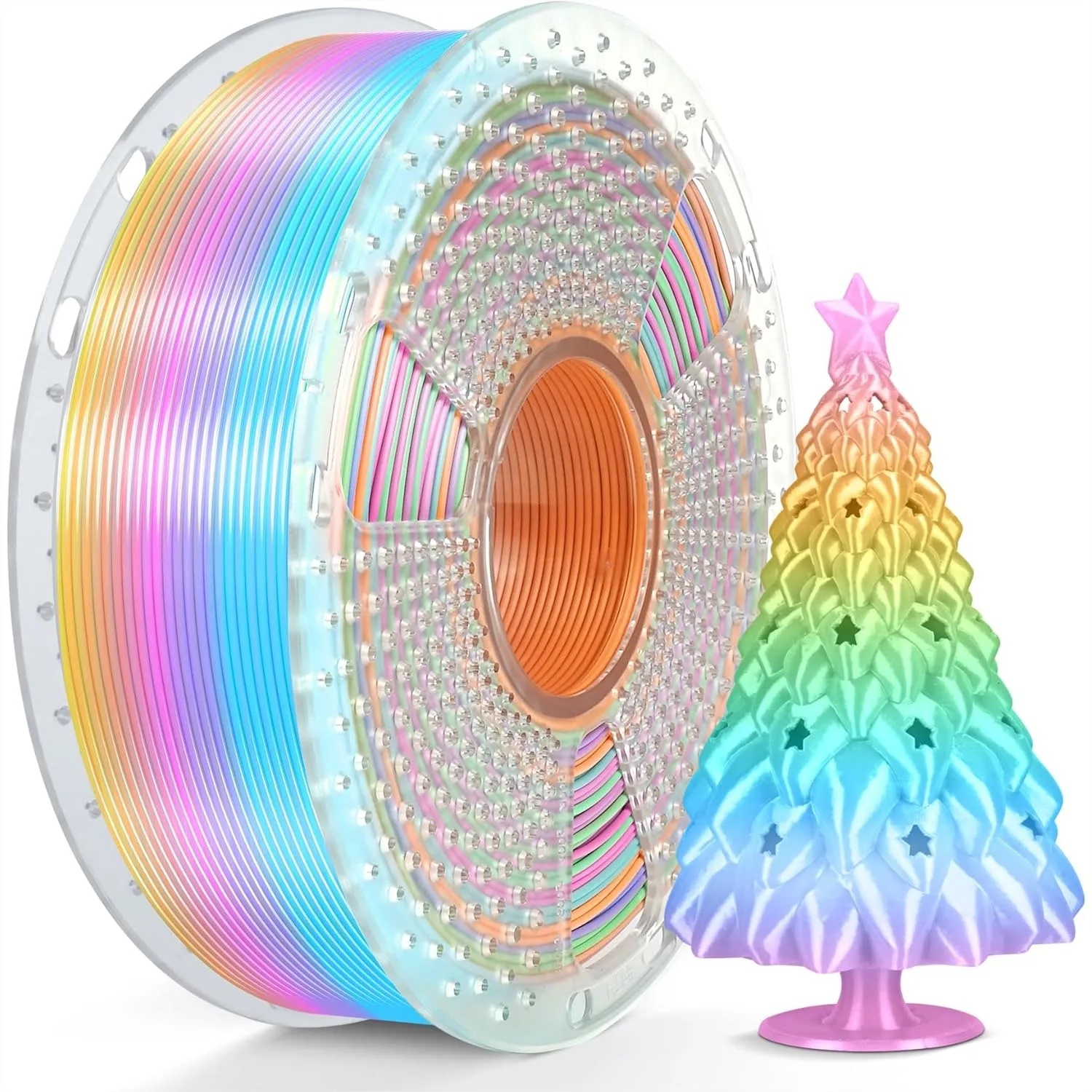 Silk Rainbow PLA Filament 1.75mm Multicolor 3D Printer Filament 330m 1kg Fast Color Change Every 8 Meters For 3D Printing Arts
Silk Rainbow PLA Filament 1.75mm Multicolor 3D Printer Filament 330m 1kg Fast Color Change Every 8 Meters For 3D Printing Arts