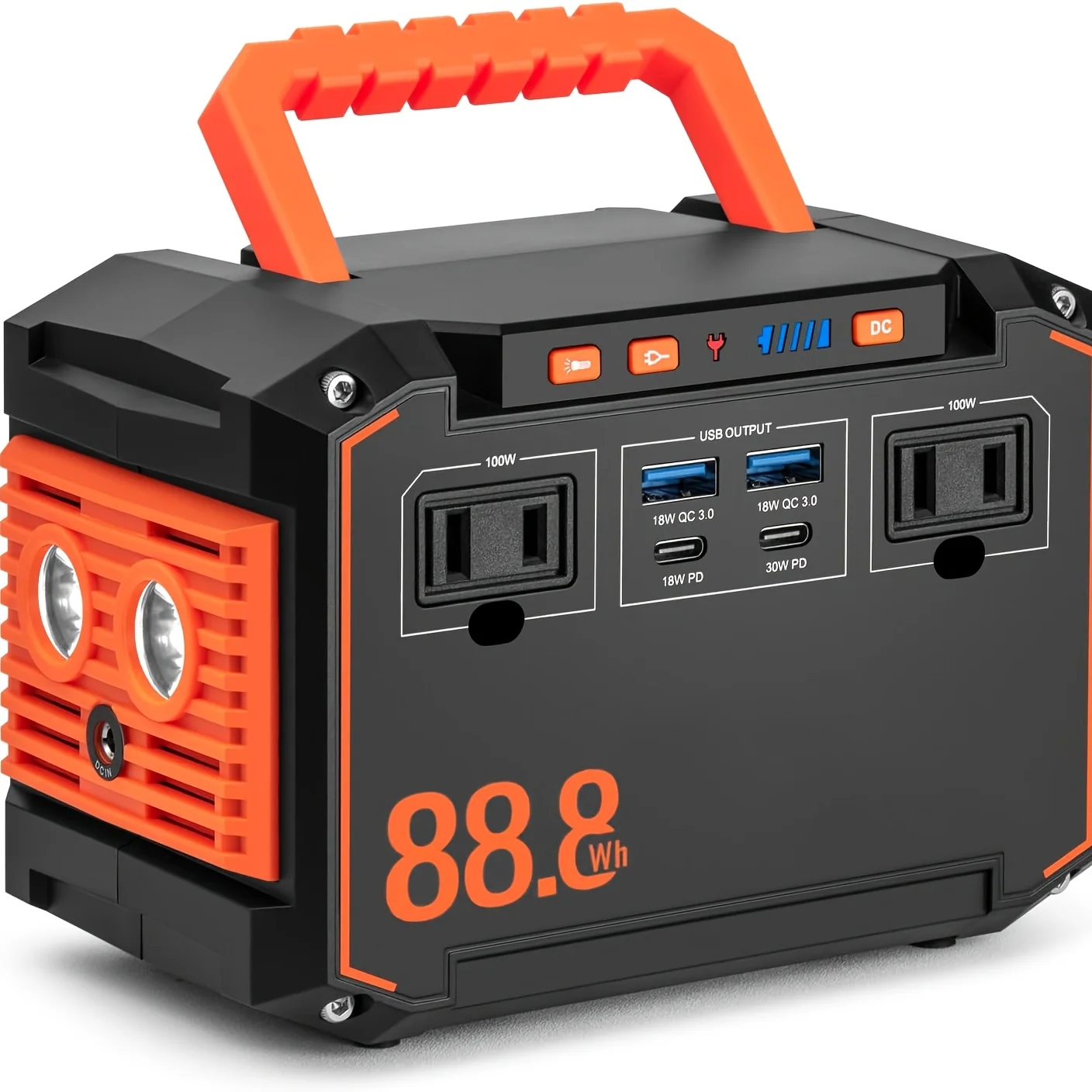 88.8WH Solar Generator Portable Power Station with 30W Solar Panels, 24000mAh Solar Power Bank AC DC USB Ports for Outdoor Solar Lights, Camping Tents, Emergency Outdoor Home Use, CPAP, Fans, Laptops, Emergency, Gifts (Solar Panel Optional)
88.8WH Solar Generator Portable Power Station with 30W Solar Panels, 24000mAh Solar Power Bank AC DC USB Ports for Outdoor Solar Lights, Camping Tents, Emergency Outdoor Home Use, CPAP, Fans, Laptops, Emergency, Gifts (Solar Panel Optional)