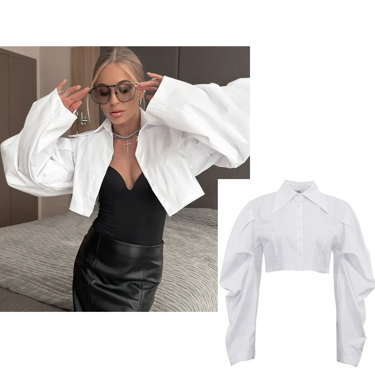 Fashion Loose White Women's Shirt Elegant Lapel Long Sleeve Shirts Lady Streetwear Solid Crop Top Female Blouse
Fashion Loose White Women's Shirt Elegant Lapel Long Sleeve Shirts Lady Streetwear Solid Crop Top Female Blouse