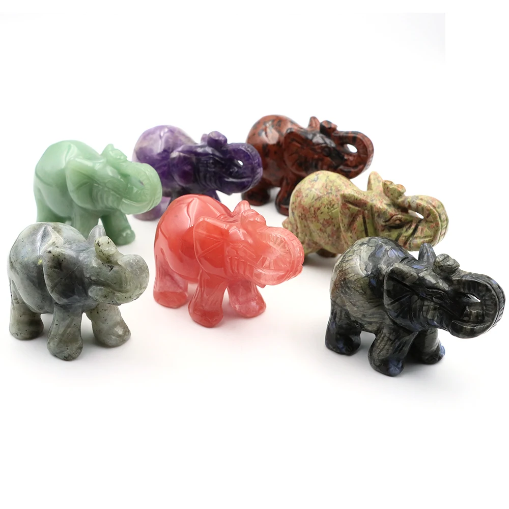 3" Hand Carved Crystal Elephant Figurine Home Decoration Natural Rose Quartz Amethyst Mini animal handicraft feng shui Ornament
3" Hand Carved Crystal Elephant Figurine Home Decoration Natural Rose Quartz Amethyst Mini animal handicraft feng shui Ornament