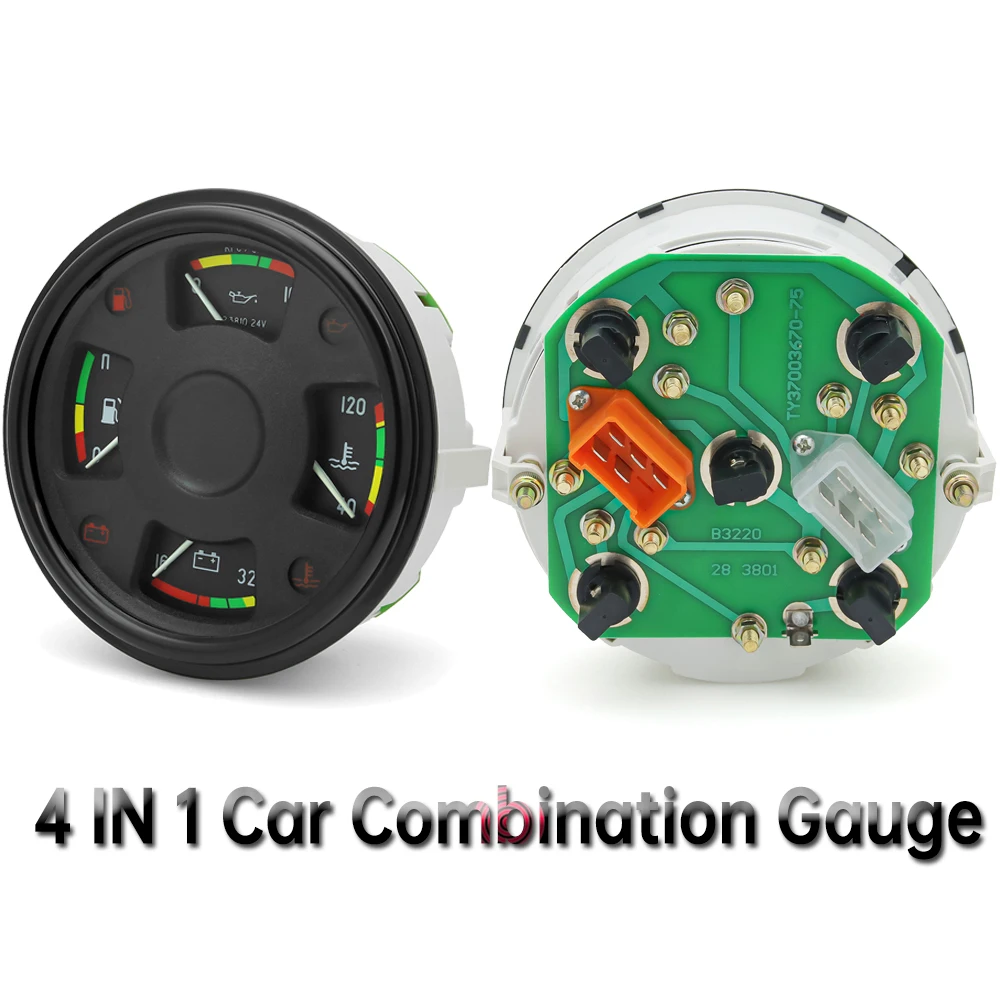 4 in 1 Car Combination Gauge with Water Temperature Meter Oil Pressure Meter Fuel Gauge Voltmeter
4 in 1 Car Combination Gauge with Water Temperature Meter Oil Pressure Meter Fuel Gauge Voltmeter