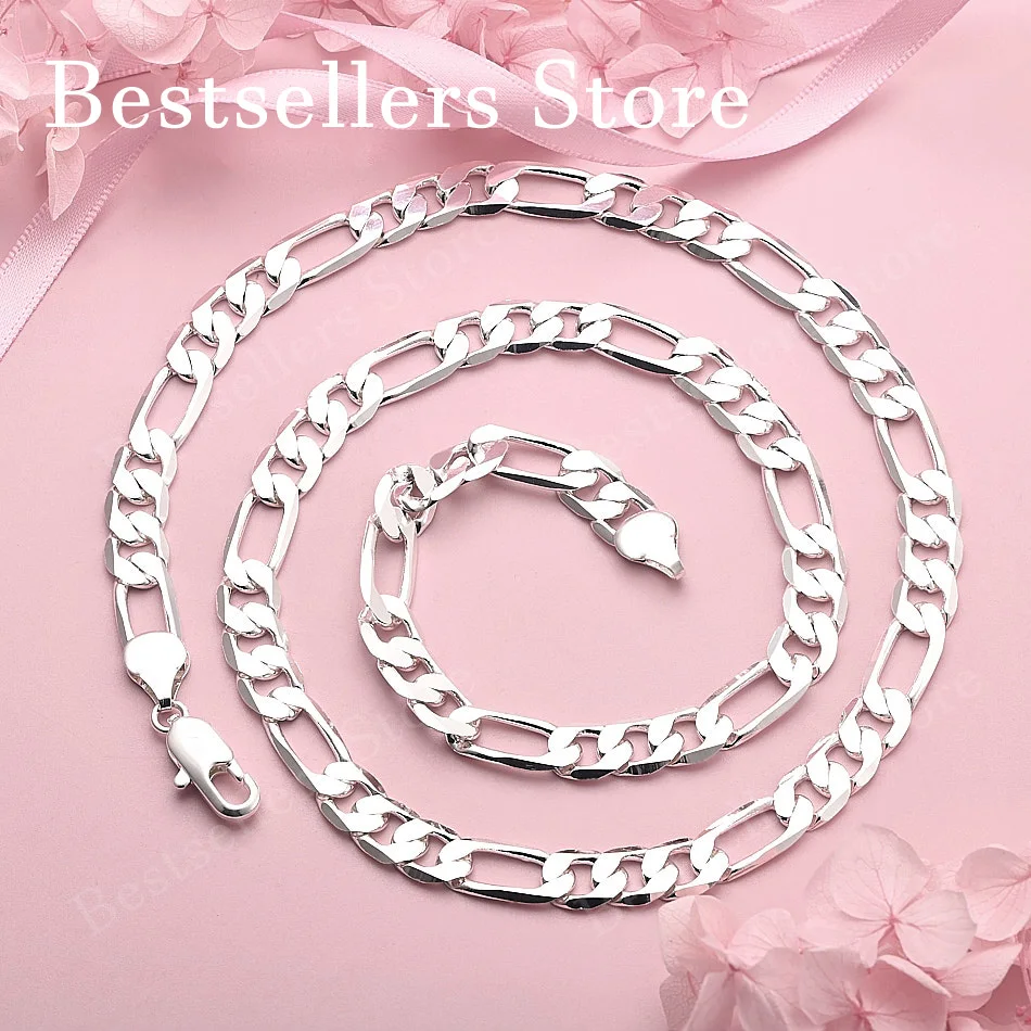 925 Sterling Silver Simple 8MM 16-30 Inch Figaro Chain Necklace Men Women Fashion Party Gift Jewelry
925 Sterling Silver Simple 8MM 16-30 Inch Figaro Chain Necklace Men Women Fashion Party Gift Jewelry