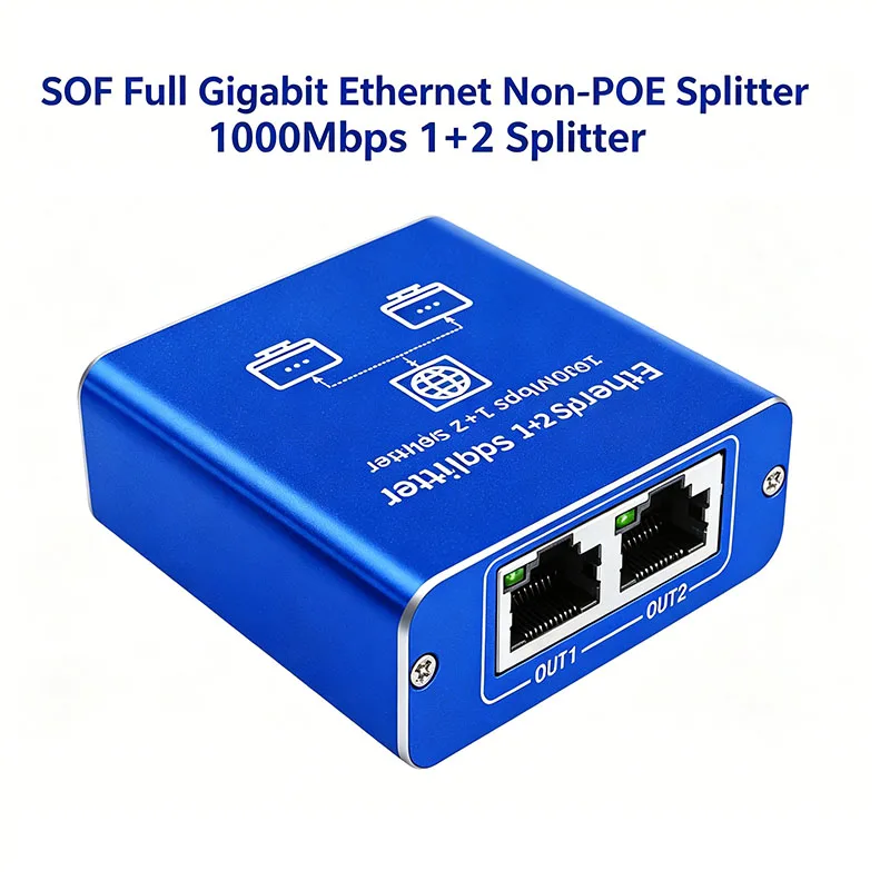 SOF21G 1000Mbps RJ45 Splitter 1 to 2 Ethernet Switch Adapter Network Splitter Cable Extender Gigabit LAN Connector for PC Laptop
SOF21G 1000Mbps RJ45 Splitter 1 to 2 Ethernet Switch Adapter Network Splitter Cable Extender Gigabit LAN Connector for PC Laptop