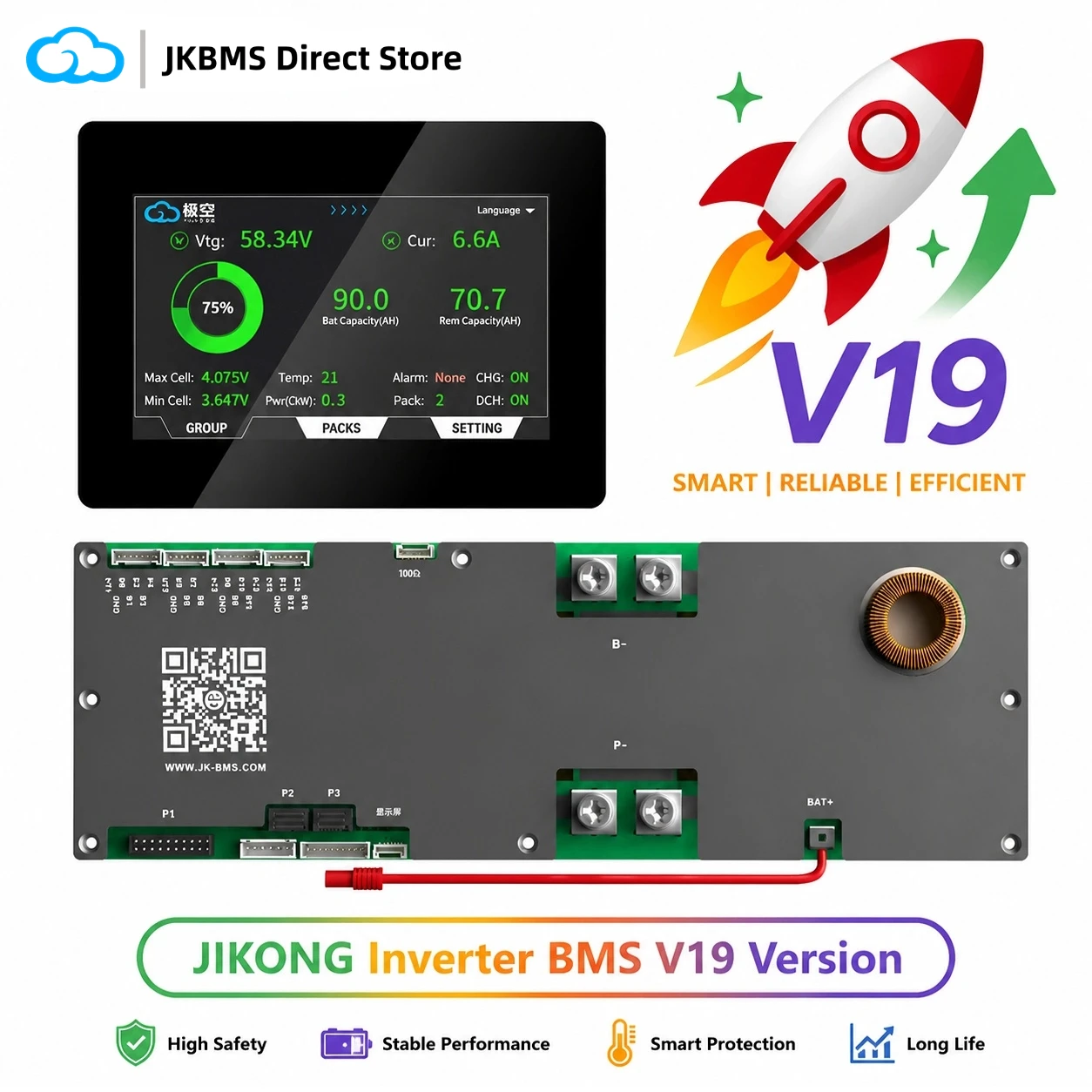 JKBMS Inverter BMS JK-PB1A16S10P 8S-16S 100A Smart Active Balance 1A LiFePO4 Protection Board RS485 CAN for Deye Growatt Victron
JKBMS Inverter BMS JK-PB1A16S10P 8S-16S 100A Smart Active Balance 1A LiFePO4 Protection Board RS485 CAN for Deye Growatt Victron