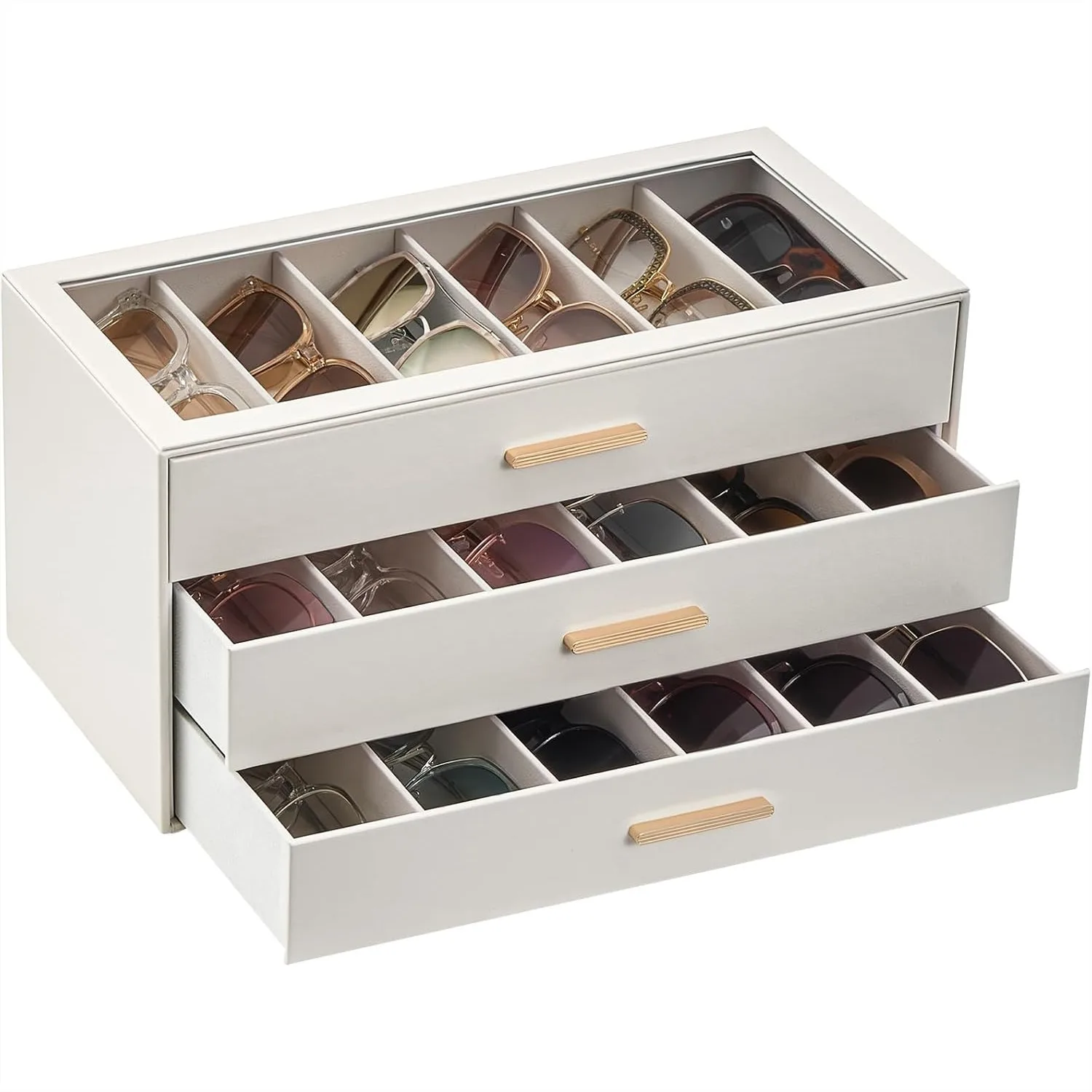 Sunglasses Storage Box for Women, Eyewear Organizer with Clear Top Display Case
Sunglasses Storage Box for Women, Eyewear Organizer with Clear Top Display Case