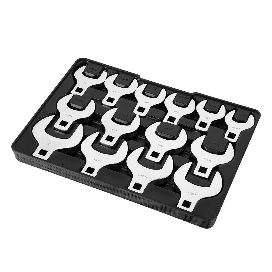 14-Piece Premium 1 2" Drive Jumbo Crowfoot Wrench Set 40CR Material with Laser Etched Sizing Includes Standard SAE Sizes from 1
14-Piece Premium 1 2" Drive Jumbo Crowfoot Wrench Set 40CR Material with Laser Etched Sizing Includes Standard SAE Sizes from 1