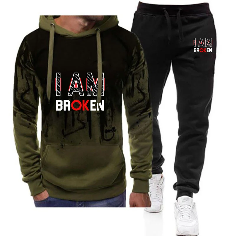 2025 Spring And Autumn Man's I Am Broken I am ok Logo Print Anti Collision Shirt Gradient Color Hoodies Sports Pants Suits
2025 Spring And Autumn Man's I Am Broken I am ok Logo Print Anti Collision Shirt Gradient Color Hoodies Sports Pants Suits