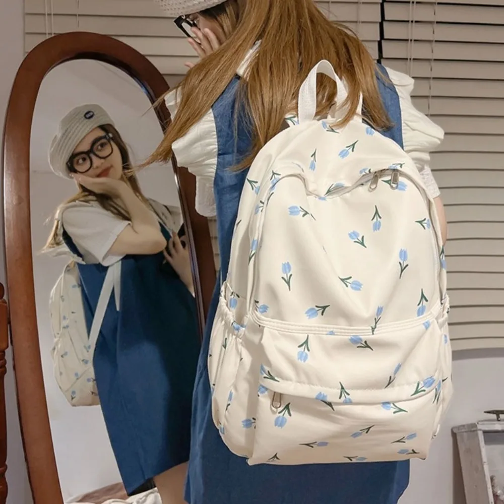 Fashion Large Capacity Women Backpack Waterproof Tulip Floral School Bag Nylon Fashion Backpack Students
Fashion Large Capacity Women Backpack Waterproof Tulip Floral School Bag Nylon Fashion Backpack Students