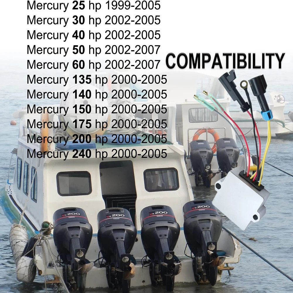 6 Wire Voltage Regulator Rectifier 815279T For Mariner Mercury 135 140 150 175 200 240hp 2000-2005 854515T2 883072T2
6 Wire Voltage Regulator Rectifier 815279T For Mariner Mercury 135 140 150 175 200 240hp 2000-2005 854515T2 883072T2