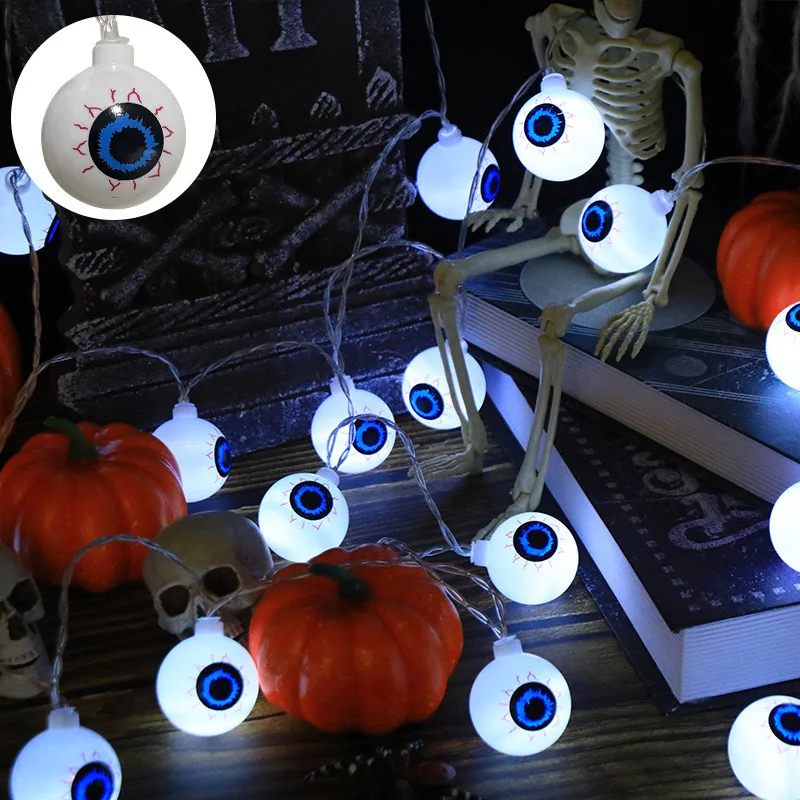Battery-powered LED ambient light string with spooky ghost eyes for Halloween scene decoration
Battery-powered LED ambient light string with spooky ghost eyes for Halloween scene decoration