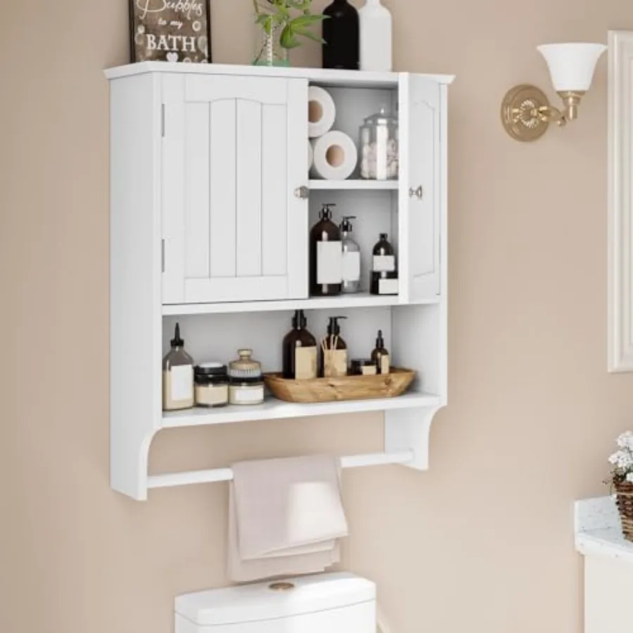 2 Doors and Adjustable Shelf, Wall Mount, Towel Rack, Over The Toilet Storage Cabinet, Medicine Cabinet
2 Doors and Adjustable Shelf, Wall Mount, Towel Rack, Over The Toilet Storage Cabinet, Medicine Cabinet