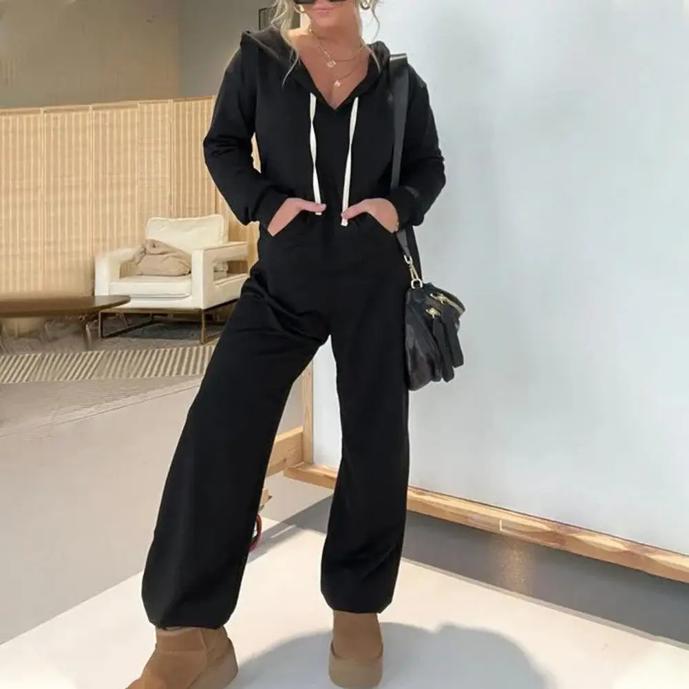 Women French Terry Jumpsuit Hooded Drawstring Loose Patch Pocket Wide Leg Soft Breathable Casual Ankle Length Lady Jumpsuit
Women French Terry Jumpsuit Hooded Drawstring Loose Patch Pocket Wide Leg Soft Breathable Casual Ankle Length Lady Jumpsuit