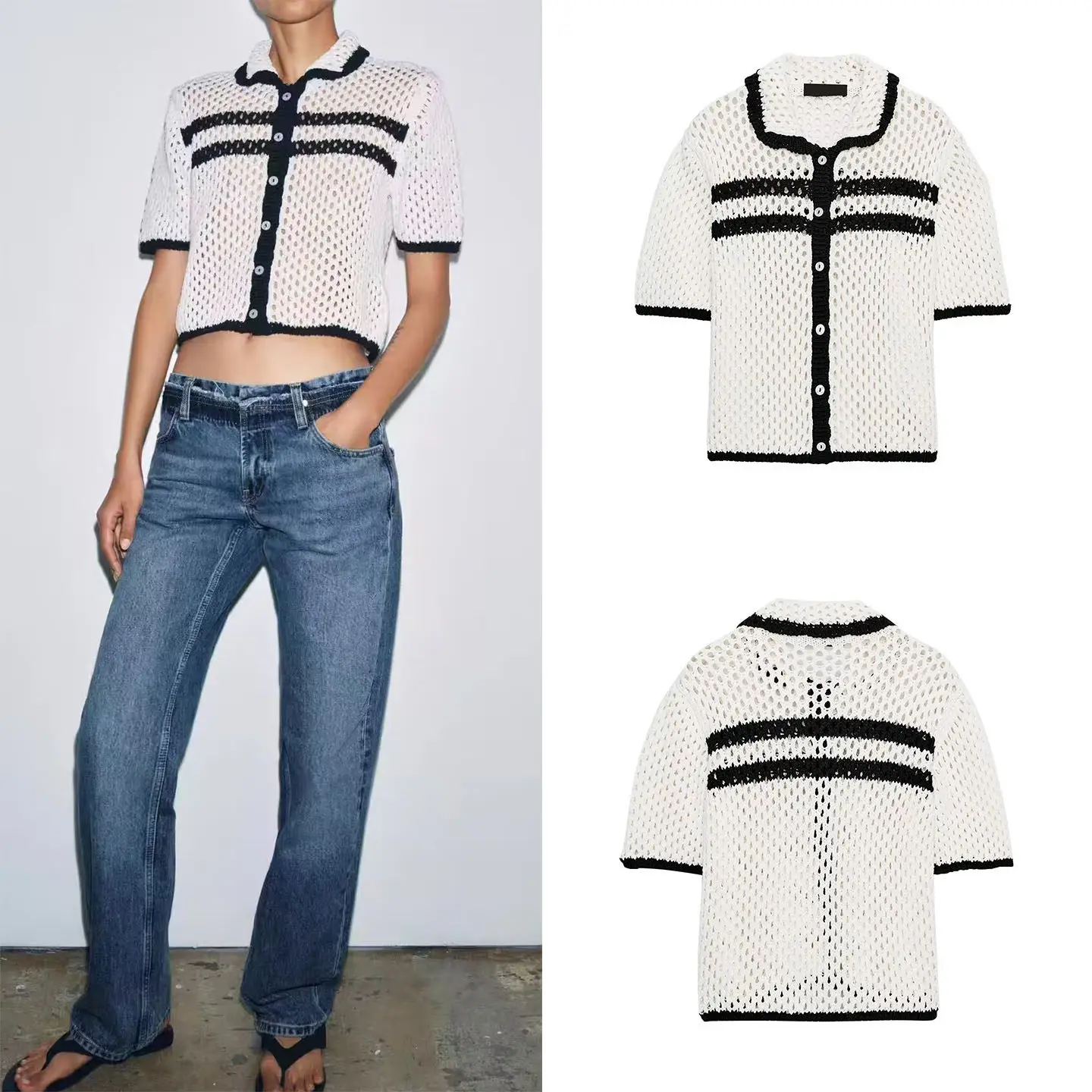 Women's Summer 2026 Loose Short Sleeve Hollow Knitted Shirt Coat Casual Comfortable Breathable Commute Style Knitwear
Women's Summer 2026 Loose Short Sleeve Hollow Knitted Shirt Coat Casual Comfortable Breathable Commute Style Knitwear