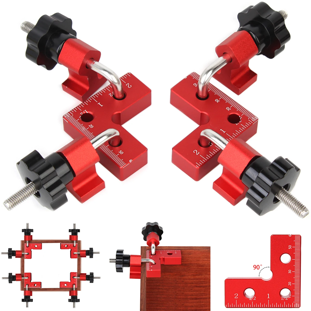 2pcs 90 Degree Positioning Squares Right Angle Clamps 61x61mm Aluminum Alloy Woodworking Carpenter L-Type Corner Clamping Tool
2pcs 90 Degree Positioning Squares Right Angle Clamps 61x61mm Aluminum Alloy Woodworking Carpenter L-Type Corner Clamping Tool