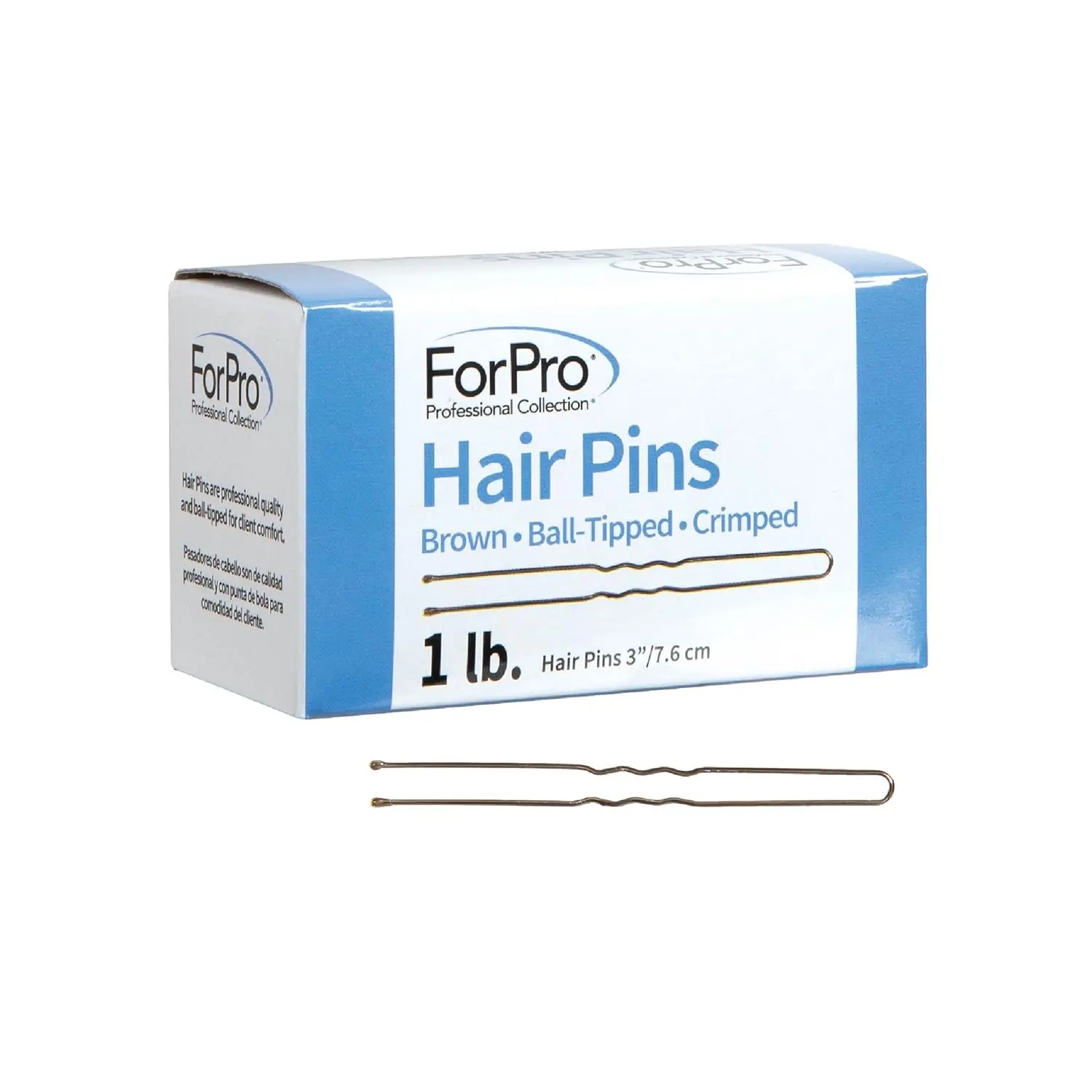 Professional Brown Crimped Hair Pins, 3 Inch Ball-Tipped, Non-Damaging, Pack of Approx 320 (1 Lb)
Professional Brown Crimped Hair Pins, 3 Inch Ball-Tipped, Non-Damaging, Pack of Approx 320 (1 Lb)