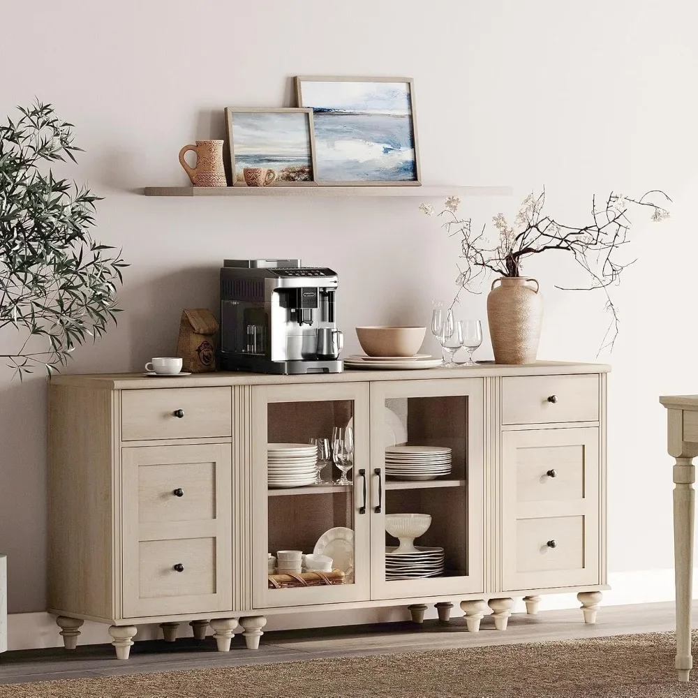 Sideboard Buffet Cabinets with Glass Door, Kitchen Storage Cabinets with Charging Station, Wood Coffee Bar Table
Sideboard Buffet Cabinets with Glass Door, Kitchen Storage Cabinets with Charging Station, Wood Coffee Bar Table