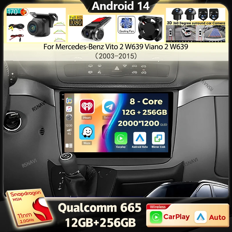 Автомобильное радио Android 14, для Mercedes-Benz Vito 2 W639 Viano 2 W639 2003-2015, GPS-навигация, DSP, мультимедийный видеоплеер, стерео
Автомобильное радио Android 14, для Mercedes-Benz Vito 2 W639 Viano 2 W639 2003-2015, GPS-навигация, DSP, мультимедийный видеоплеер, стерео