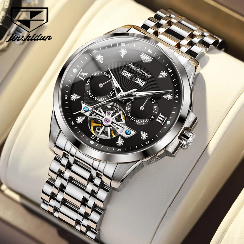 JSDUN лучший бренд Skeleton многофункциональные автоматические механические часы для мужчин оригинальные роскошные мужские наручные часы из нержавеющей стали 
JSDUN лучший бренд Skeleton многофункциональные автоматические механические часы для мужчин оригинальные роскошные мужские наручные часы из нержавеющей стали