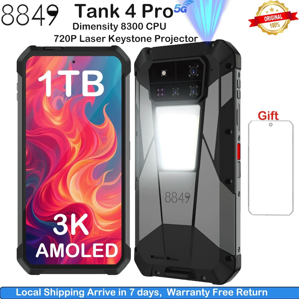 8849 Tank 4 Pro Unihertz 5G AI Rugged Projector Smartphone 1TB+36G Dimensity 8300 AMOLED 3K Android 14 6.78''120HZ 11600mAh
8849 Tank 4 Pro Unihertz 5G AI Rugged Projector Smartphone 1TB+36G Dimensity 8300 AMOLED 3K Android 14 6.78''120HZ 11600mAh