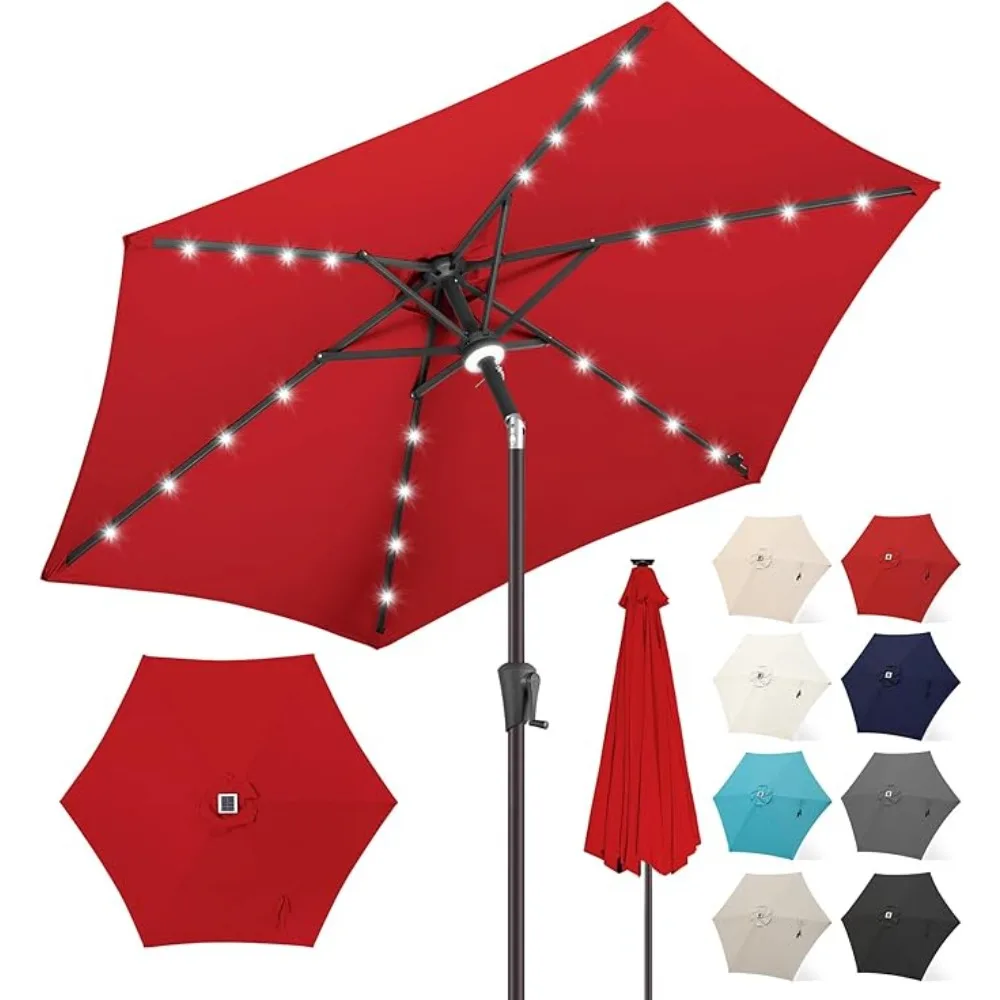 7.5 ft Solar Powered Outdoor Market Patio Table Umbrella with LED Lights and Tilt, Taupe
7.5 ft Solar Powered Outdoor Market Patio Table Umbrella with LED Lights and Tilt, Taupe