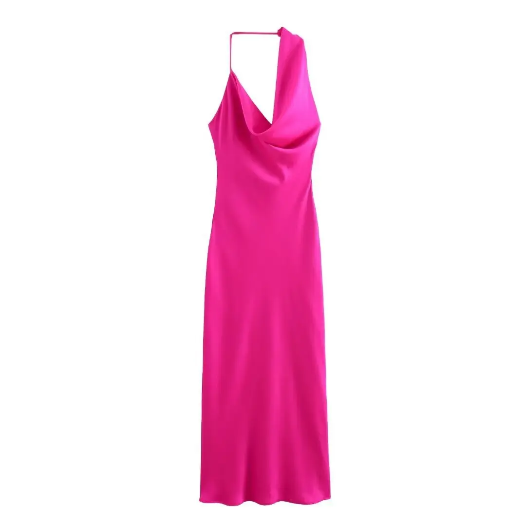 Women Asymmetrical Strap Long Dress Sexy Backless Sleeveless Robes 2024 New Lady Elegant Pile Collar Slim Evening Party Dress
Women Asymmetrical Strap Long Dress Sexy Backless Sleeveless Robes 2024 New Lady Elegant Pile Collar Slim Evening Party Dress