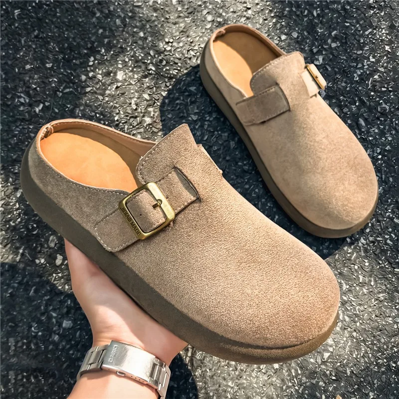TRAKKER Vintage Suede Chunky Sole Half Slippers, Men's Lace-Up Casual Mules, Comfortable Platform Loafers for Daily Wear
TRAKKER Vintage Suede Chunky Sole Half Slippers, Men's Lace-Up Casual Mules, Comfortable Platform Loafers for Daily Wear