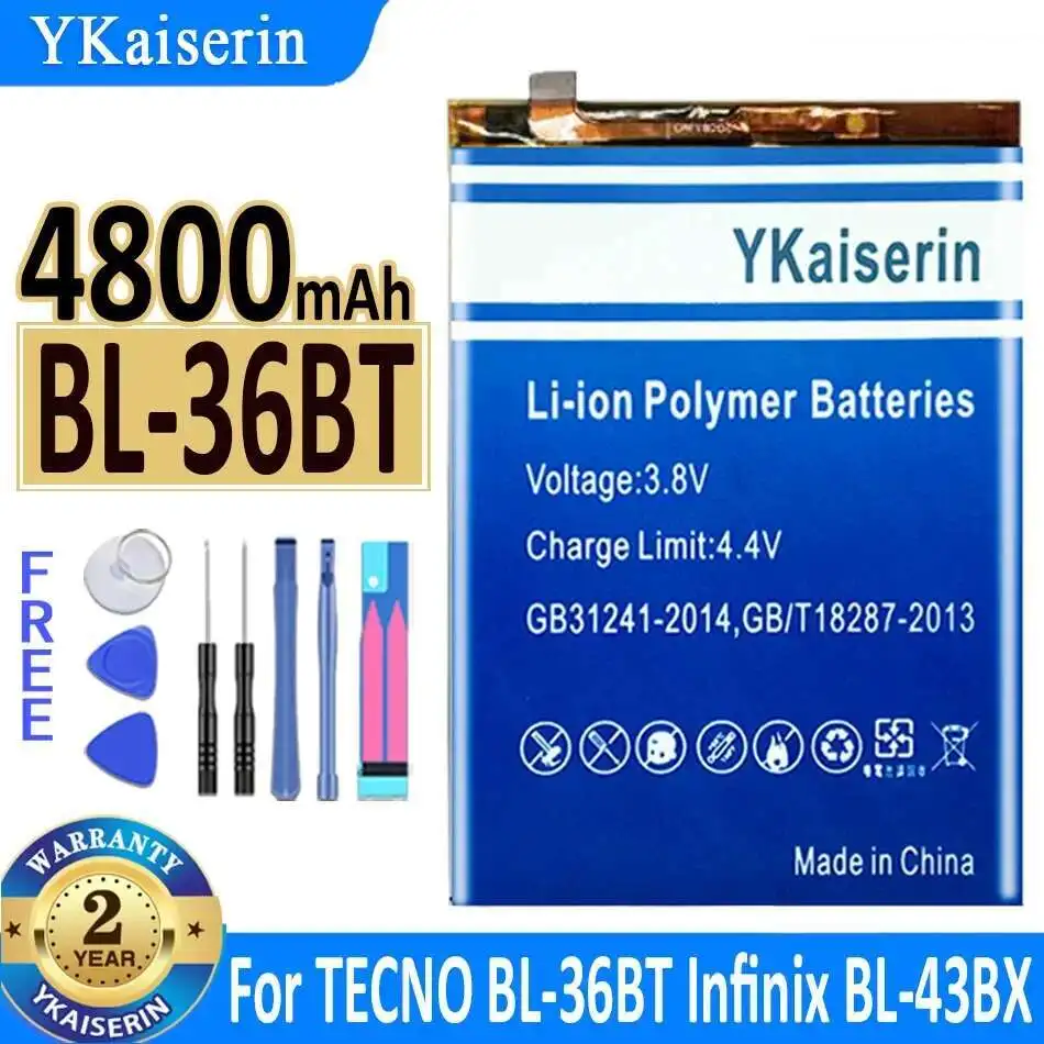 Reliable Power For Tecno BL-36BT For Infinix BL-43BX 4800mAh Mobile Phone Battery
Reliable Power For Tecno BL-36BT For Infinix BL-43BX 4800mAh Mobile Phone Battery