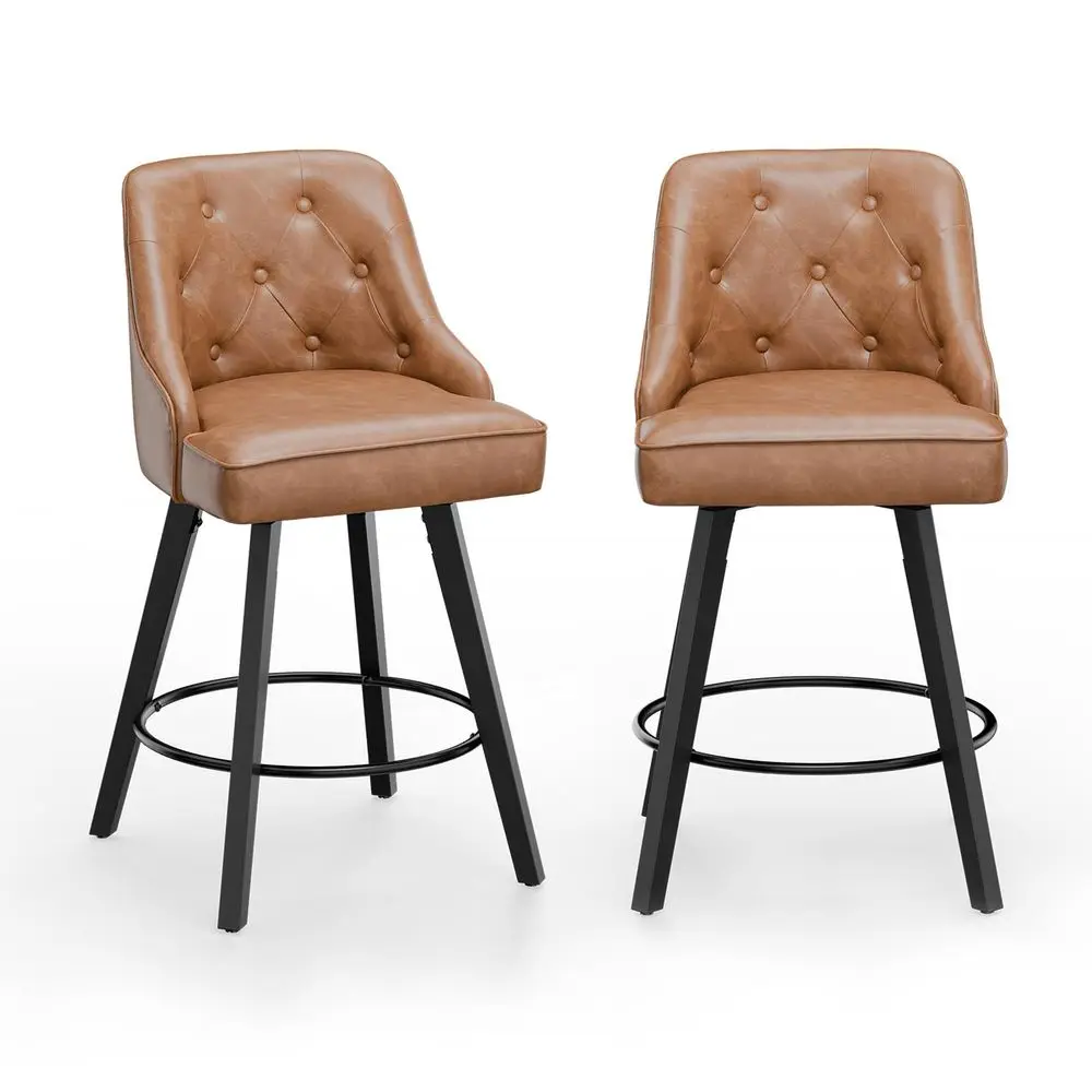 26 H Swivel Barstools Set of 2, PU Leather Upholstered Counter Stool with Back, Kitchen High Chairs Counter Height Bar Stools w
26 H Swivel Barstools Set of 2, PU Leather Upholstered Counter Stool with Back, Kitchen High Chairs Counter Height Bar Stools w