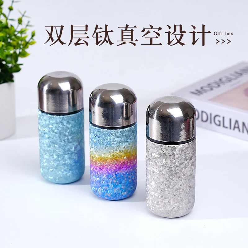 150ml Capsule-shaped Mini Thermal Water Bottle/Thermos Cup,Double-layer Pure Titanium Drinkingware,Small Pocket Bird's Nest Cup
150ml Capsule-shaped Mini Thermal Water Bottle/Thermos Cup,Double-layer Pure Titanium Drinkingware,Small Pocket Bird's Nest Cup