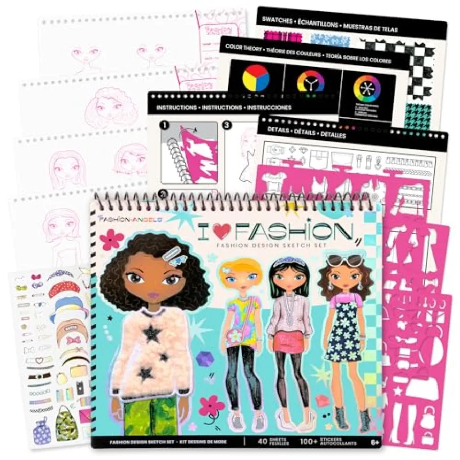 Sketch Portfolo, Includes Sketch Pad with Stencils and Stickers, Design Sketch Book for Girls, Ideal Drawing Kit for
Sketch Portfolo, Includes Sketch Pad with Stencils and Stickers, Design Sketch Book for Girls, Ideal Drawing Kit for