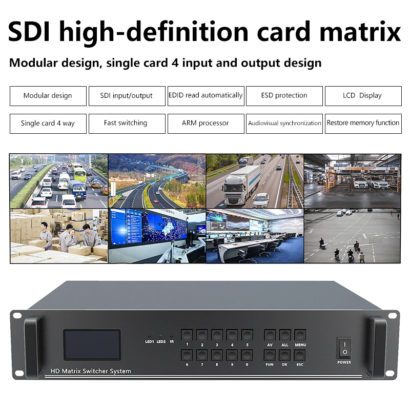 8x8 16x16 SDI Matrix Switcher HD Mixed Plug-in Matrix Video Switcher 16 Input 16 Output With HDMI/DVI/VGA/SDI Interface
8x8 16x16 SDI Matrix Switcher HD Mixed Plug-in Matrix Video Switcher 16 Input 16 Output With HDMI/DVI/VGA/SDI Interface