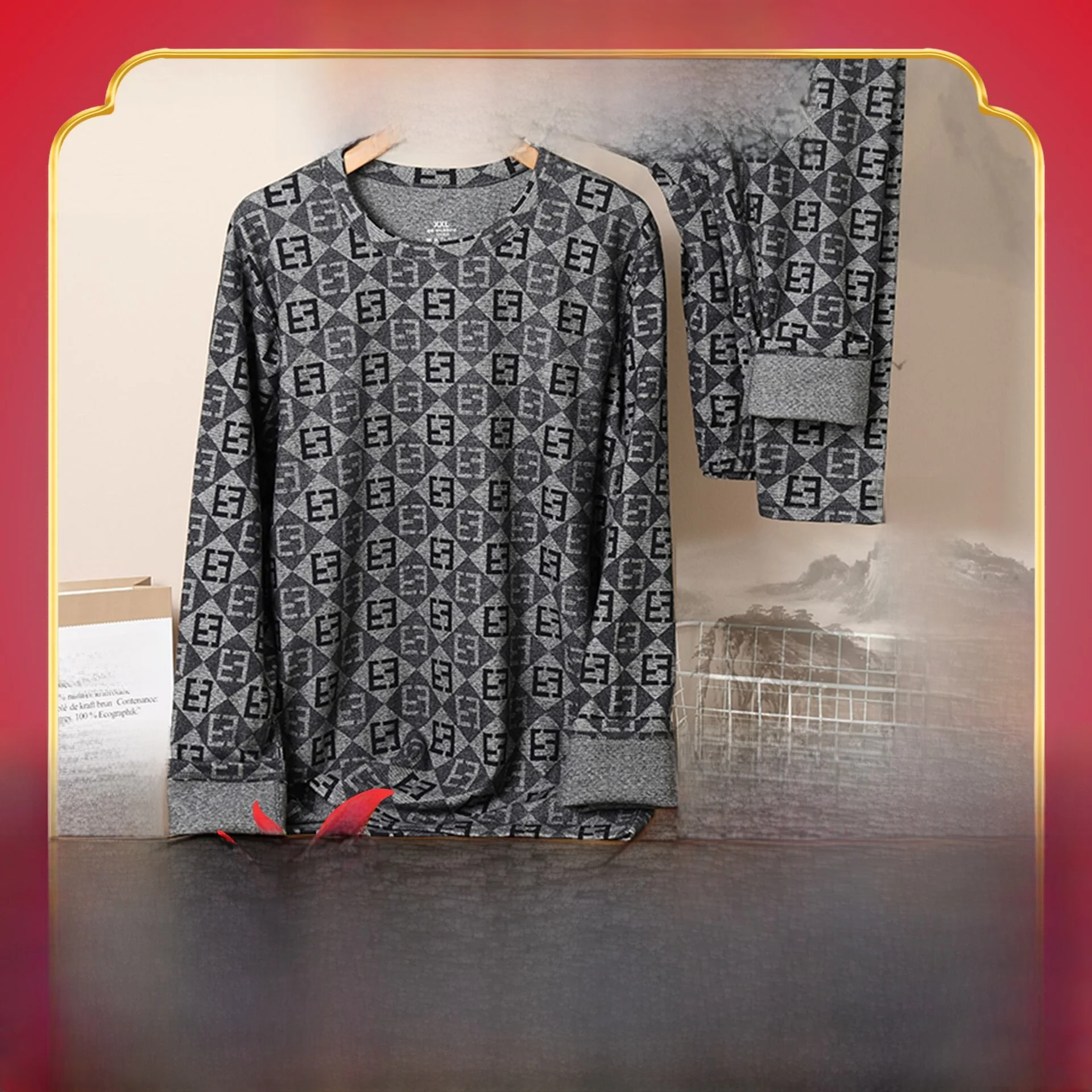 Men's Thermal Underwear Set Thickened round Neck Base Layer Shirt New Style Warmth Polyester Fabric Long Sleeve Long Pants
Men's Thermal Underwear Set Thickened round Neck Base Layer Shirt New Style Warmth Polyester Fabric Long Sleeve Long Pants