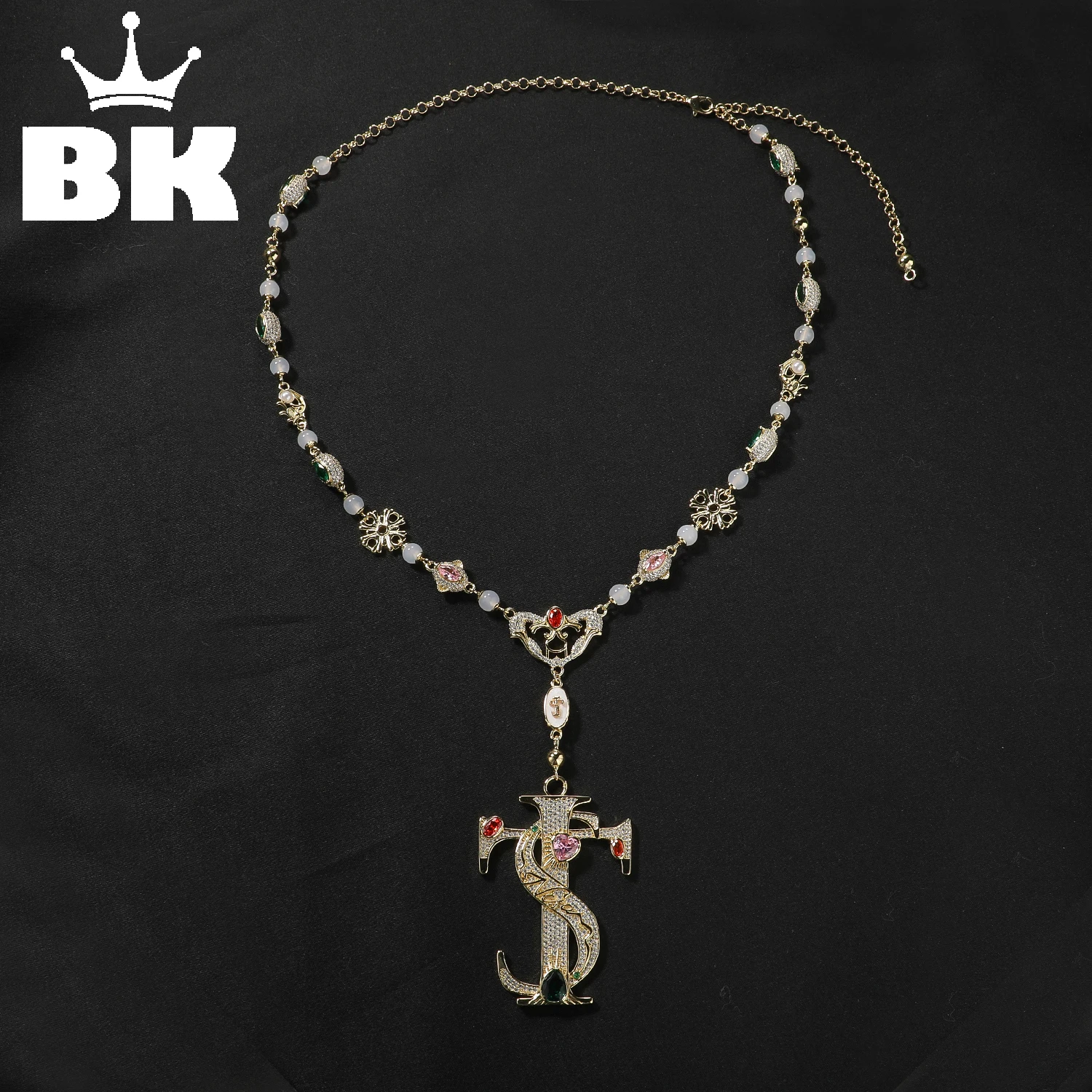 THE BLING KING JS Initial Pendant Necklace Iced Out Multi-Color Zircon Hip Hop Jewelry Beaded Chain Statement Necklace for Women
THE BLING KING JS Initial Pendant Necklace Iced Out Multi-Color Zircon Hip Hop Jewelry Beaded Chain Statement Necklace for Women