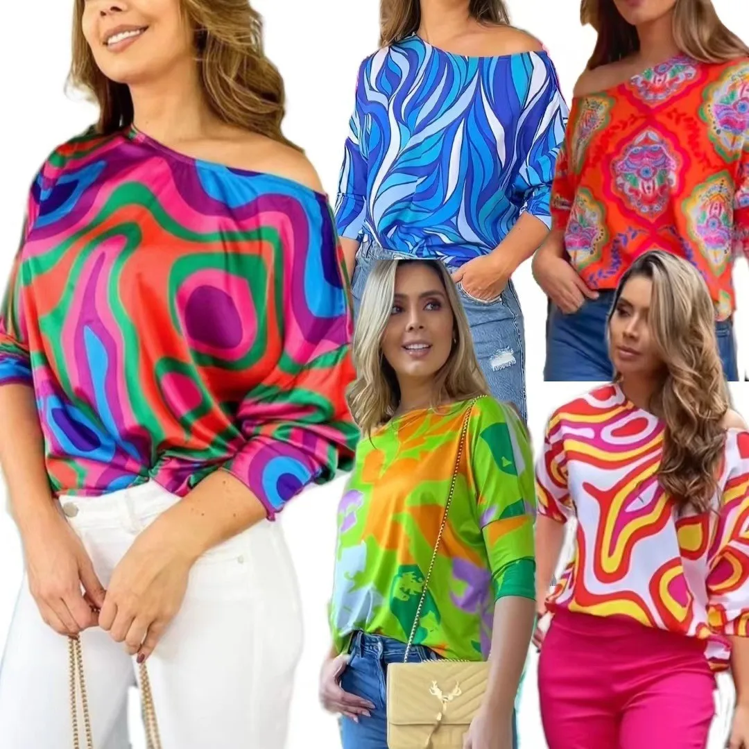 Casual Loose Print Long Sleeve TShirt Women 2024 Spring Autumn OffShoulder Striped T Shirts
Casual Loose Print Long Sleeve TShirt Women 2024 Spring Autumn OffShoulder Striped T Shirts