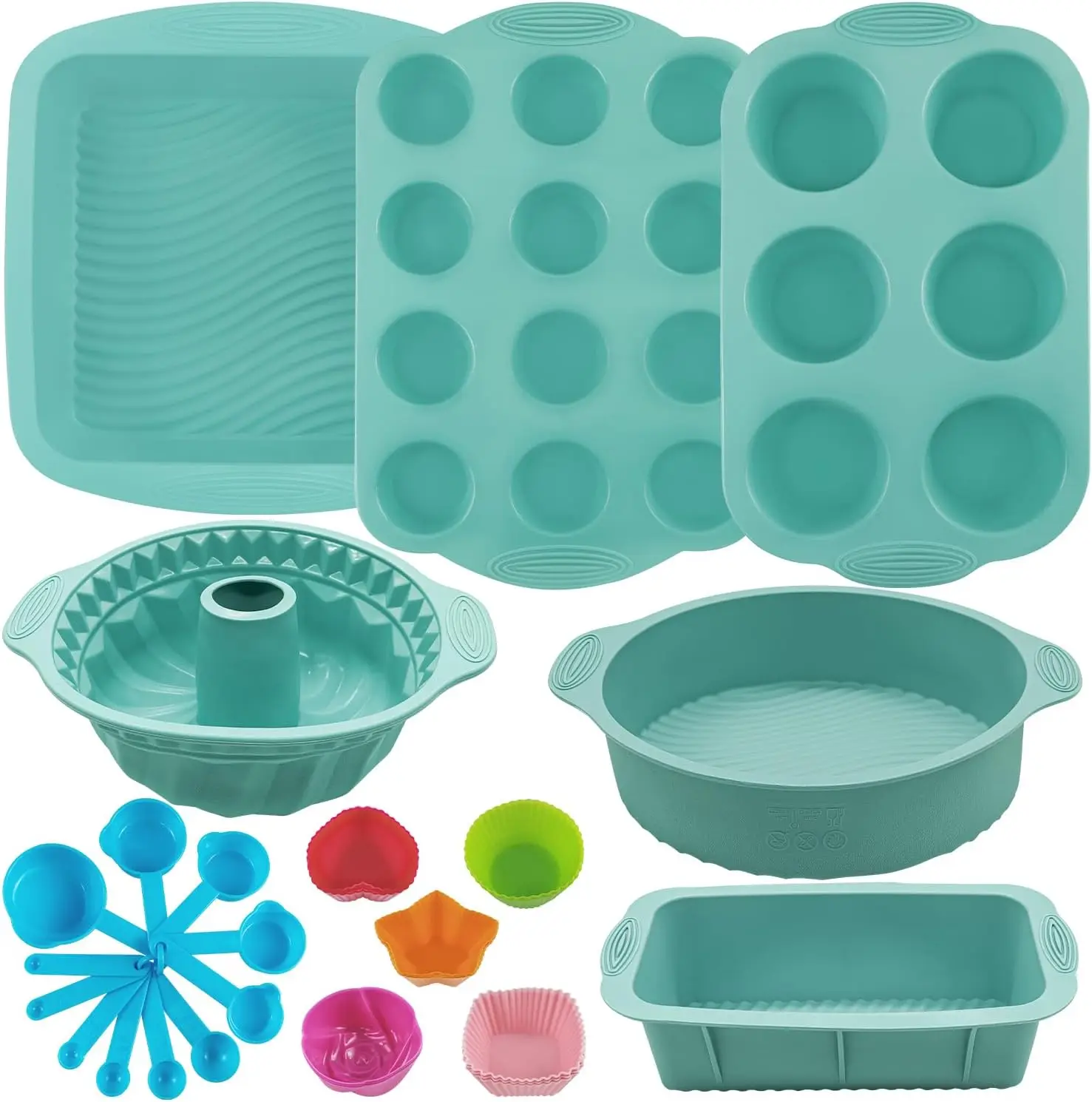 32 Pieces Silicone Baking Pans Set, Nonstick Bakeware Set for Kitchen Oven, Silicone Cake Molds, Round/Square Cake Pan,
32 Pieces Silicone Baking Pans Set, Nonstick Bakeware Set for Kitchen Oven, Silicone Cake Molds, Round/Square Cake Pan,