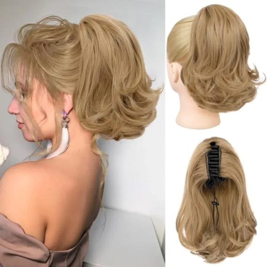Ponytail Extension, 10" Short Claw Clip on Pony Tails Hair Extensions for Women Synthetic Natural Wavy Drawstring Fake Ponytail
Ponytail Extension, 10" Short Claw Clip on Pony Tails Hair Extensions for Women Synthetic Natural Wavy Drawstring Fake Ponytail