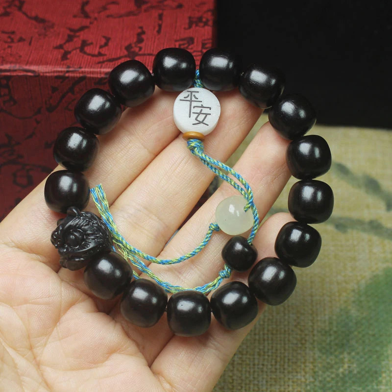 Ebony barrel beads 12mm bracelet with lion pendant, unisex Chinese style DIY jewelry bracelet prayer beads
Ebony barrel beads 12mm bracelet with lion pendant, unisex Chinese style DIY jewelry bracelet prayer beads