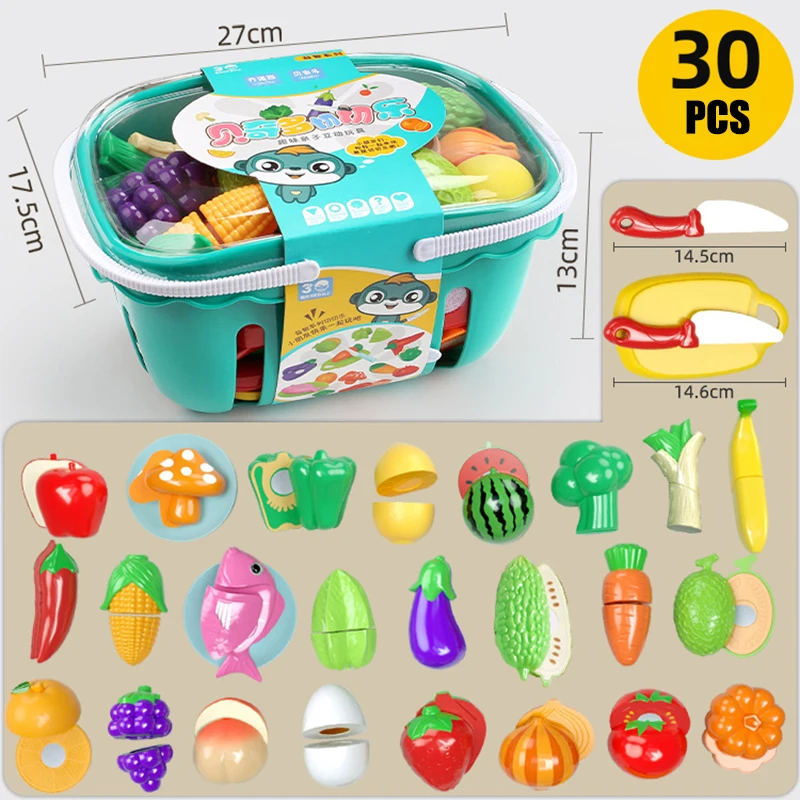 Kitchen Play House Toy Set Simulation Basket Fruit Vegetable Food Cutting Game Educational Kids Montessori Learning Girls Toy
Kitchen Play House Toy Set Simulation Basket Fruit Vegetable Food Cutting Game Educational Kids Montessori Learning Girls Toy
